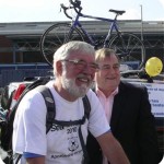 photo of Lord Prescott with cycling team leader, David Savage