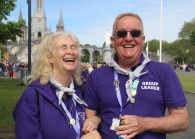 Nicky and Micki Coyle led the St Cuthbert’s Roman Catholic Academy Trust group for the last as school chaplains before retirement this summer – but we're sure we'll see them in Lourdes again! Photo by Naomi Bedworth