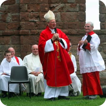 Bishop Terry Drainey at the AOS pilgrimage to Holy Island