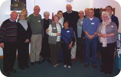 Photo of the RCIA group from St Wilfrid's with John Pridmore