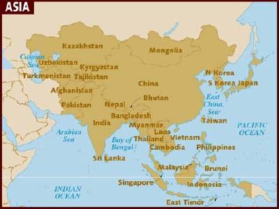 map of Asia