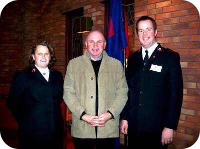 photo of Canon Gubbins with Majors Mel and Suzanne Fincham