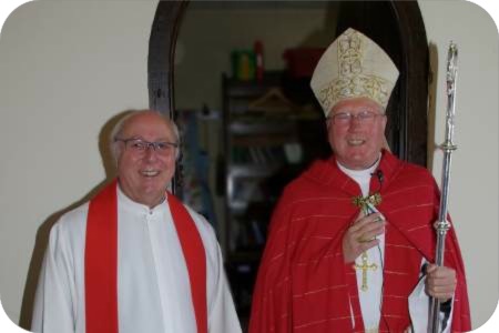 photo of Canon Michael Bayldon with Bishop Terry Drainey