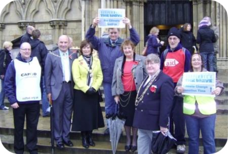 photo of Lord Mayor and Sheriff of York with CAFOD activists