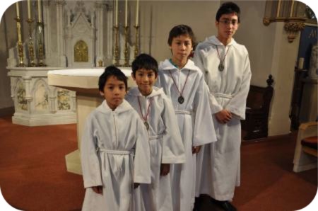 photo of four brothers on the altar at Bridlington