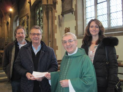 photo of Peter Cobbold, Jeremy Jones, Fr Tim Bywater and Ginette Cobbold