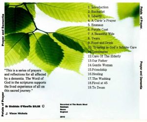 photo of back cover of Petals of Prayer CD
