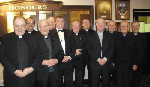 photo of Catenians with clergy