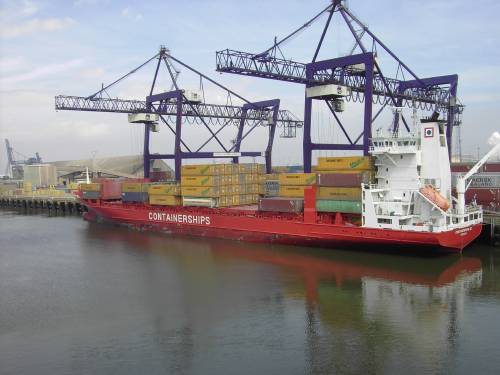 photo of container ship at Teessport