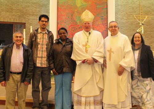 photo of Colombian visitors with Bishop Drainey