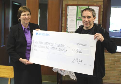 photo of cheque presented to Stephen Mulholland