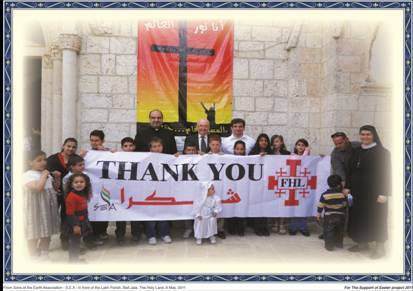photo of Bethlehem children thanking the Friends of the Holy Land for their support