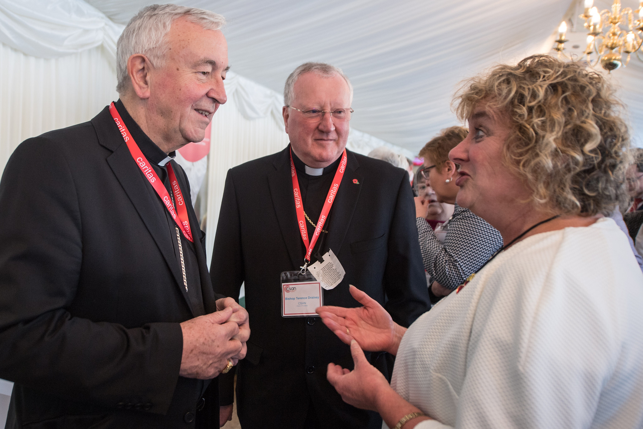 Cardinal Vincent Nichols with Bishop Terry at a CSAN parliamentary reception in 2016 © Mazur/catholicnews.org.uk