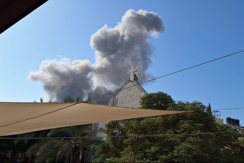 Explosions around the Holy Family Church in Gaza – Photo (C) Aid to the Church in Need