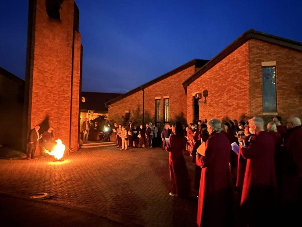 The Easter fire, outside St Mary's Cathedral