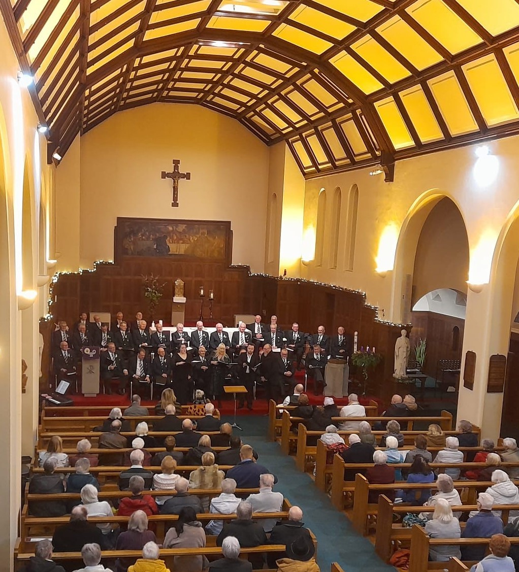 Teesside Apollo Male Voice Choir performing at the Holy Name of Mary Church in 2023