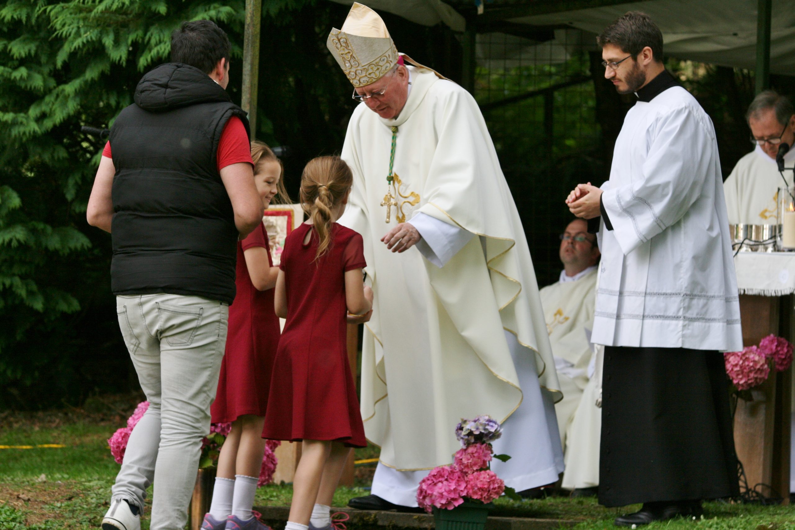 Bishop John and Father Phil Cunnah at the 2018 Assumption Pilgrimage – Photo by John Buckton