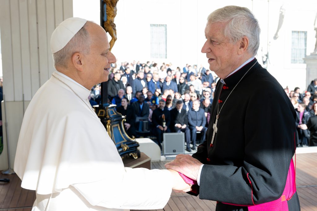 Bishop John meets Pope Leo after the general audience in Rome on November 26 2025 – Photo © Vatican Media