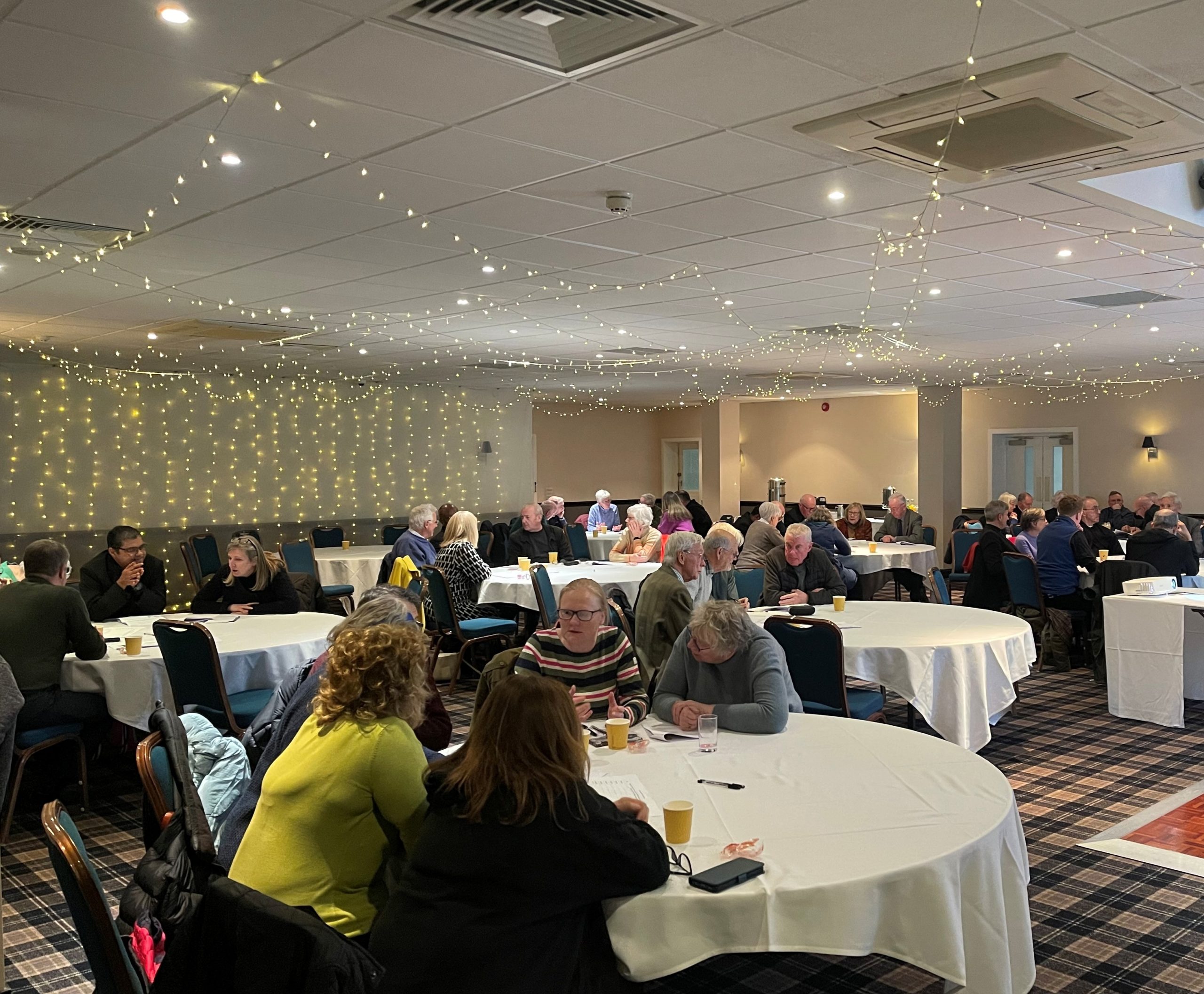 Parishioners at the Burn Hall Hotel, York, consultation gathering 