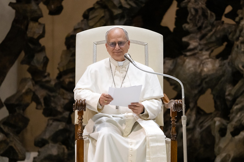 Pope Leo XIV addressing the Audience For Journalists © Mazur/cbcew.org.uk